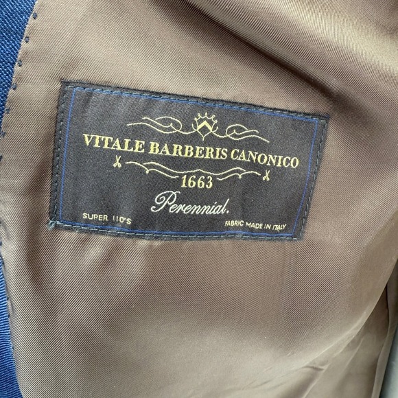 SUITSUPPLY Lazio Vitale Barberis Canonico Super 110s Wool Blue Blazer 46R - Picture 6 of 7